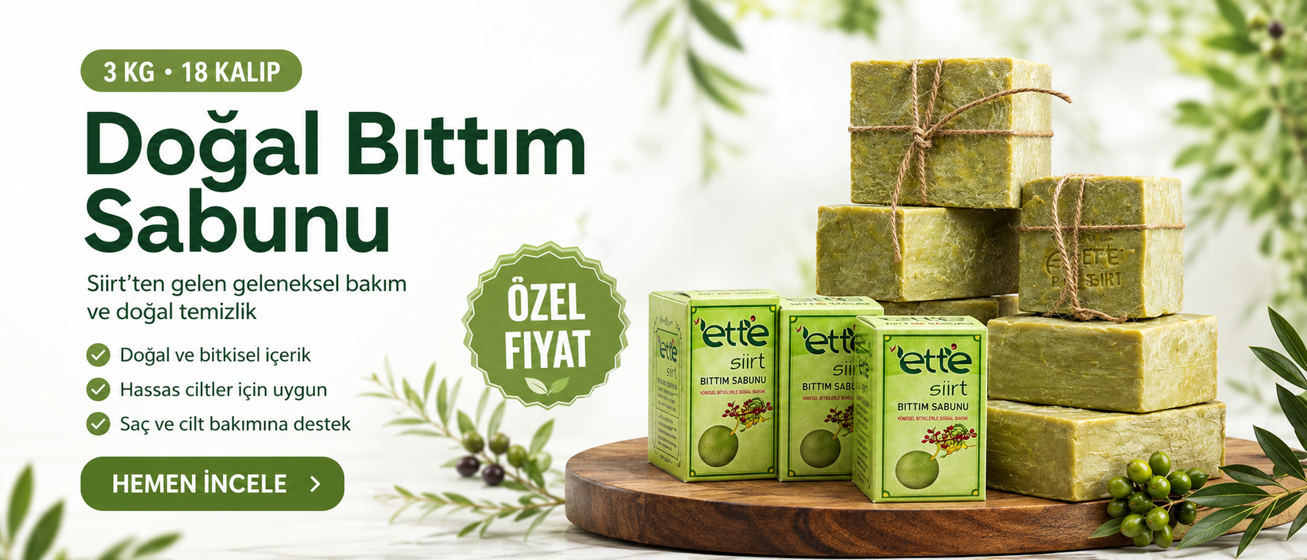 3 kg 18 Kalıp Bıttım Sabunu - Özel Fiyat